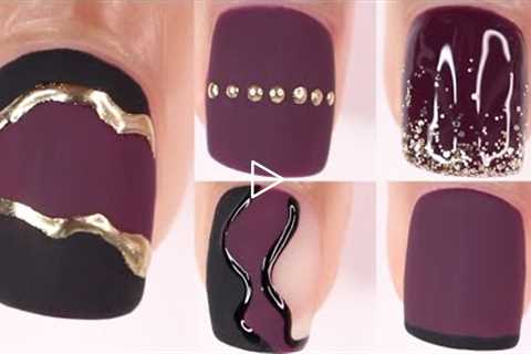 5 FALL NAIL ART DESIGNS | new nail art compilation using gel nail polish at home | chrome nail art