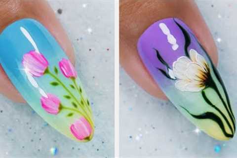 Best Ombre Flower Nail Art Ideas 2023 | #tutorials New Spring Nails Compilation