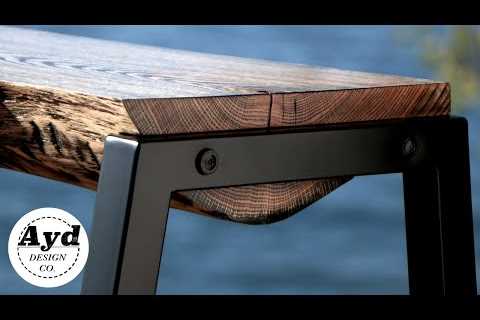 Rustic Modern Log Bench | Welded Steel Legs | DIY Woodworking Build