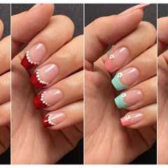 Easy French tips nail art designs ideas || Nail art for beginners