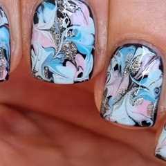 Baby Vibe Marble Nail Art Over Black Nails | Elegant Nail Ideas