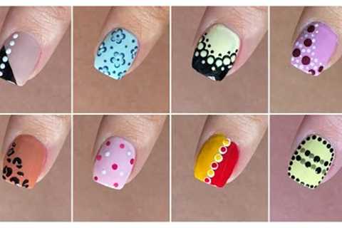 8 Easy nail art designs with dotting tools || How to use dotting tools